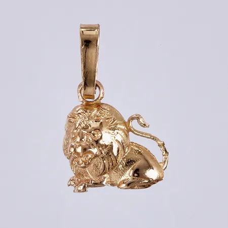 Hänge lejon, längd: ca 1,5cm, bredd: ca 10mm, 18K Vikt: 0,7 g