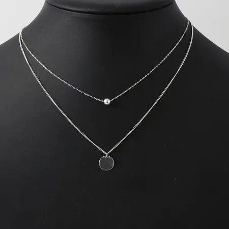 Halsslänk dubbel, längd ca 36-40cm, silver Vikt: 3,1 g