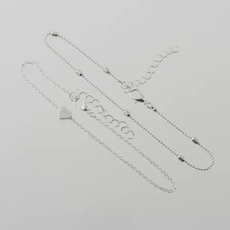 Fotlänk 2st , längd 24+5cm ,vitmetall