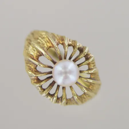 Ring med pärla Ø 20 mm Bredd 2-14 mm, 14k Vikt: 4,2 g
