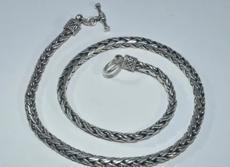 Halskedja , längd 50 cm, breed 6,36 mm , silver 925/1000 Vikt: 82,1 g