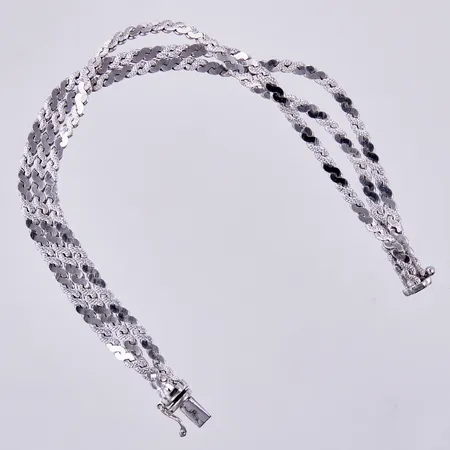 Armband 3-radigt, längd: ca 19cm, bredd: ca 10mm,  835/1000, silver Vikt: 19,5 g