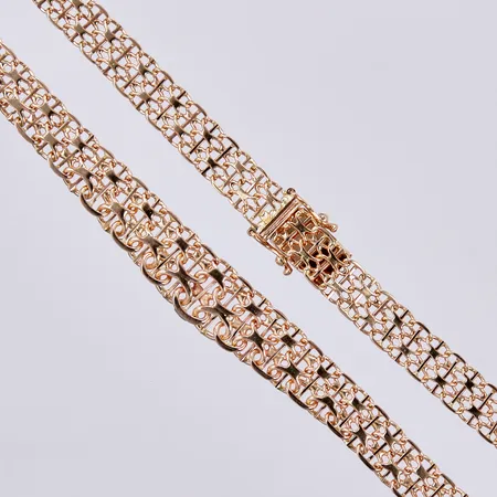Collier doserad x-länk med stav, längd ca 42cm, bredd ca 7-11mm, JRA 18K Vikt: 25,5 g