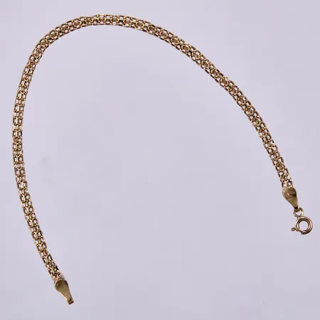 Armband, X-länk, längd: ca 18cm, bredd: ca 3mm, defekt/buckliga länkar, 18K  Vikt: 1,8 g