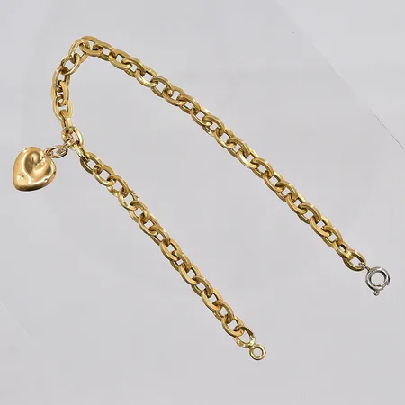 Armband Ankar, med berlock, 19cm, bredd 4,8mm, defekter, lås ej guld, 18K Vikt: 5,4 g