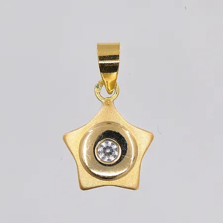 Hänge med vit sten, stl 15x9mm, 18K Vikt: 0,4 g