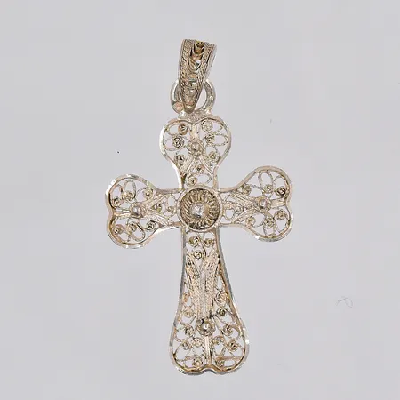 Hänge kors, filigrandekor, 36x19mm, silver Vikt: 1,7 g