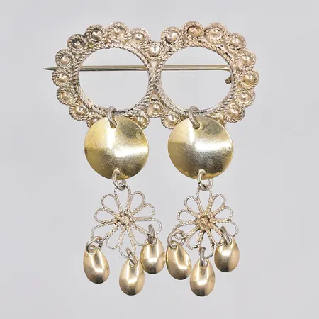 Brosch, filigranarbete, 51x37mm, silver Vikt: 5,3 g
