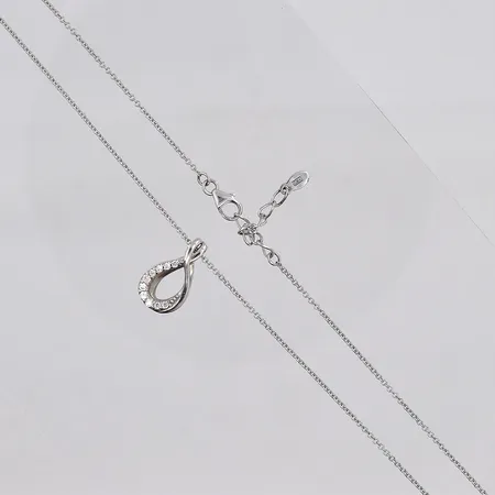 Kedja Ankar, längd 42-45cm, hänge med vita stenar, stl 18x11mm, GHA, 925/1000 silver Vikt: 3,9 g