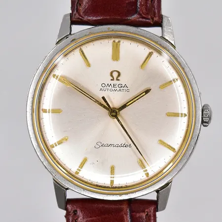 Herrur Omega Seamaster Automatic, Ø34mm, stål, plastglas, , läderband ej original