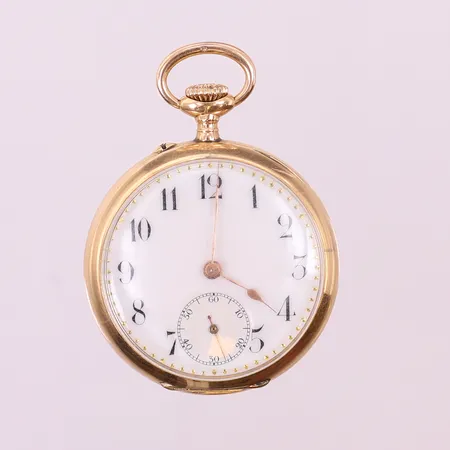 Mormorsur, 14K,, Ø34mm, manuell, liten sekundvisare, boettnr 69168, en boett i gulmetall. 