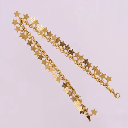 Vristlänk med integrerade hängen, längd 24,5cm, bredd 4,0mm, 22K Vikt: 12,4 g