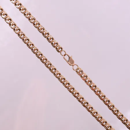 Kedja, Bismarck, längd 67cm, bredd 5,3g, ostämplad, 14K