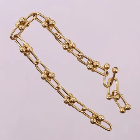 Armband, längd 195cm, 1,4-8,2mm, defekt i länk, saknar  lås, 18K Vikt: 10,6 g