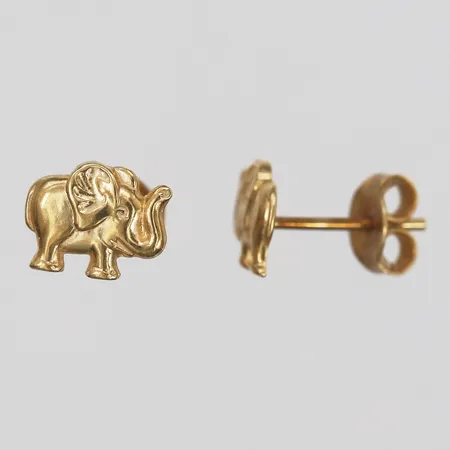 Ett par örhängen elefanter, längd 6mm, bredd 8mm, 18K  Vikt: 0,7 g