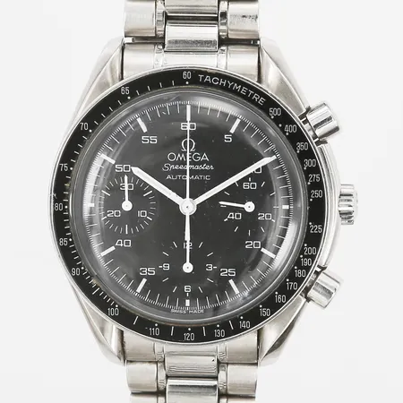 Herrur Omega Speedmaster Chronograph Reduced, stål, automat, ref-nr: 175 0032. 1, serie-nr:57939611, kaliber 3220A, repor, inga tillbehör.