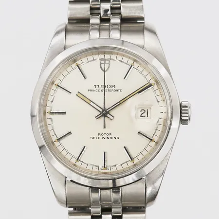 Herrur Tudor Prince Oysterdate, stål, automat, ref-nr:9080/0, serie-nr:868703, Ø36mm, ej original armband, bruksskick, garantikort Kowloon, Hong Kong stämplat 1976.