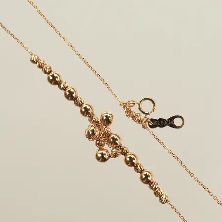 Halscollier med bollar, längd 41,5cm, bredd 1-35mm, 18K Vikt: 3,3 g