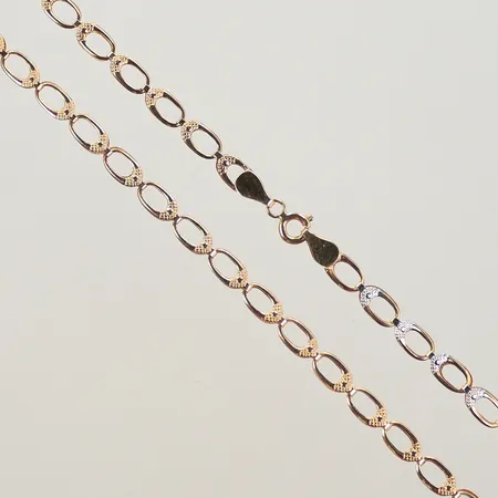 Halskedja, längd 46cm, bredd 5mm, 14K Vikt: 3,2 g