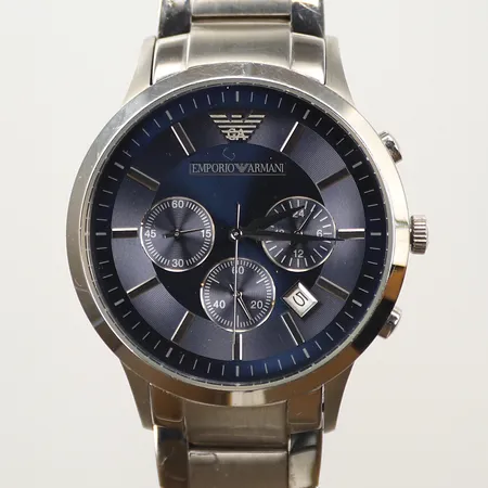 Herrur Emporio Armani AR-2448 chronograph länk, repig, inga tillbehör