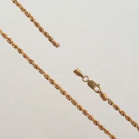 Halskedja cordell, längd 42cm, bredd 2mm, defekt, 18K Vikt: 5 g