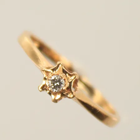 Ring med diamant, ca 0,05ct, stl 15½, 18K, 1,4g 