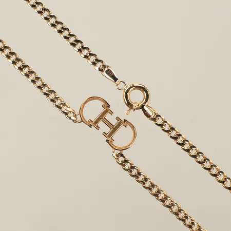 Halscollier, längd 44cm, bredd 4-14mm, 14K, 7,9g 