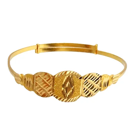Armring, 21K guld, inre omkrets 13,0 cm (liten modell / barnmodell), något justerbar, bredd 2 - 10 mm Vikt: 4,7 g