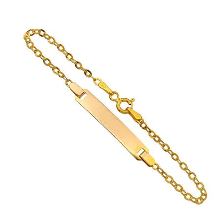 Armband med Bricka, 21K guld, längd 15,5 cm (kort längd), bredd 2-5 mm Vikt: 2,5 g