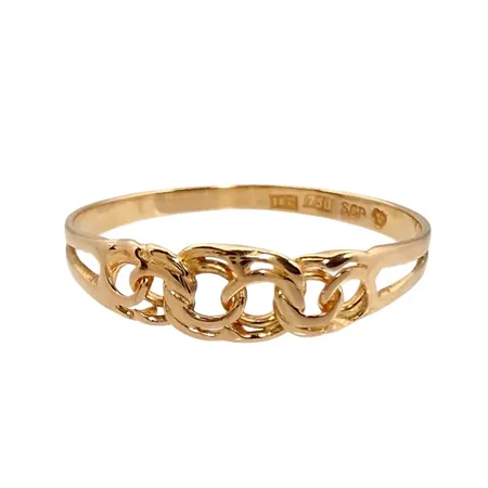 Ring Bismarck, 18K guld, Bronsil AB (SGP), svensk kontrollstämpel, Ø16½ mm, bredd 1,5 - 4 mm, fint skick Vikt: 0,9 g