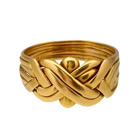 Ring, 18K guld, defekt, ihoplödad, bucklor Vikt: 6,9 g