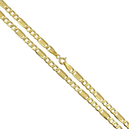 Halskedja, 14K guld, längd 55,0 cm, bredd 4 mm, fint skick Vikt: 7,4 g
