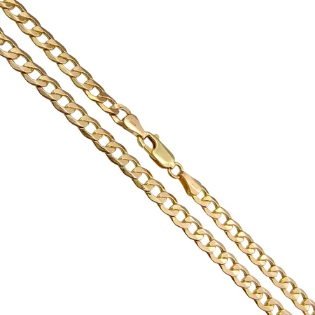 Halskedja Pansar, 14K guld, längd 52,0 cm, bredd 5 mm, en länkbit med skador, för övrigt i fint skick Vikt: 9,5 g