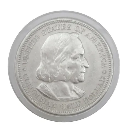 Mynt USA ½ dollar, 1893, Columbian Exposition, silver 900/1000, fin kvalité / rengjord, förvaras i myntkapsel, 12,5g