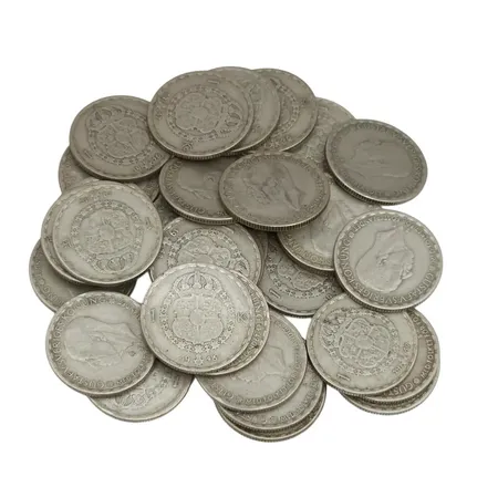 Svenska silvermynt, 1-kronor, 400/1000, finvikt cirka 92g 