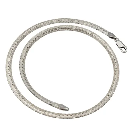 Halskedja, silver, 925/1000, Italien, längd 46 cm, bredd 5 mm, fint skick, Vikt: 19,8 g