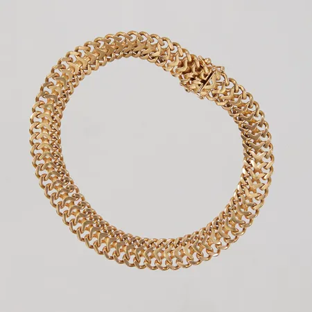 Armband Fiskben, 19cm, bredd 8,8mm, Stockholms Ädelsmide Ab år 1964, 18K  Vikt: 23,2 g
