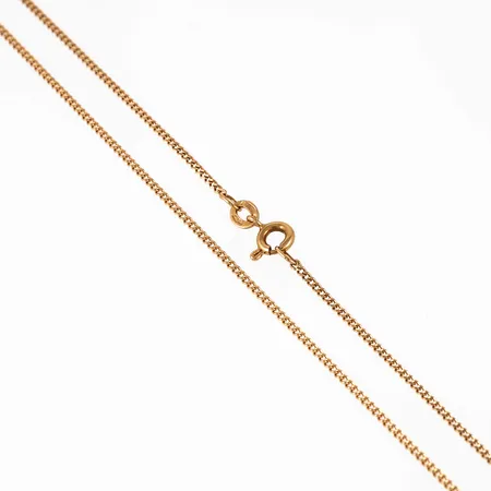 Kedja, pansar i 18K guld. Den är 46 cm lång, 1,4 mm bred och väger 3,2g. Stämplad UnoAErre, 750 & Svensk importstämpel. Springring.
