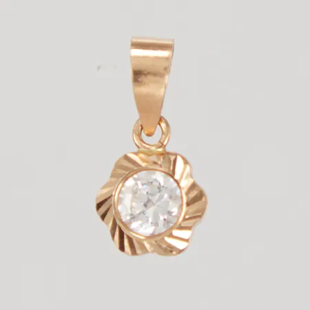Hänge, vit sten, ca 7x14mm, GFAB 18K Vikt: 0,3 g