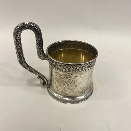 Teglashållare, höjd inklusive handtag 11,5cm, Ø7,5cm, Ryssland, silver,  Vikt: 141,7 g