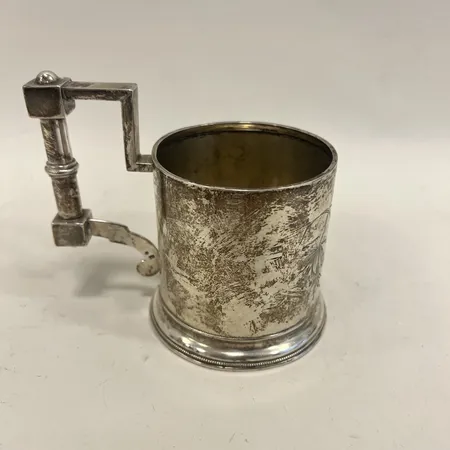 Teglashållare, höjd inklusive handtag 10,5cm, Ø7,3cm, Ryssland, silver,  Vikt: 169,5 g