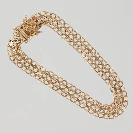 Armband, X-länk, 17cm, bredd 7,7mm, skadad, 18K Vikt: 7,7 g
