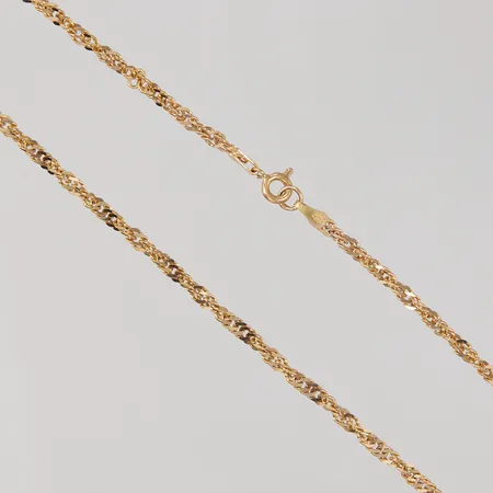 Kedja, tvinnad modell, 60cm, bredd 3,2mm, 18K Vikt: 15,9 g