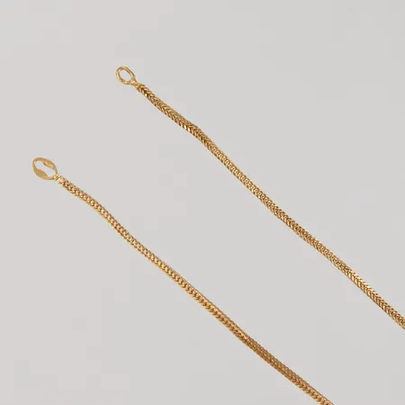 Kedja, 80cm, bredd 1,2mm, lås saknas, bucklig/ ojämn, 18K Vikt: 9,8 g