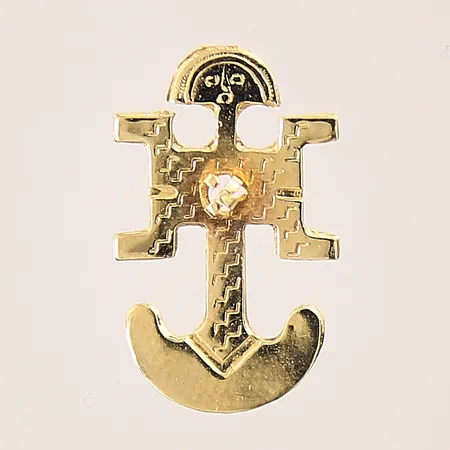 Gulddel, längd: 18mm, bredd: 7-10mm, 18K  Vikt: 0,4 g