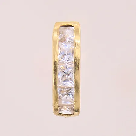 Ett udda örhänge med vita stenar, 14x4mm, 18K  Vikt: 1,1 g