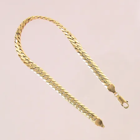 Armband, längd 20,5cm, bredd 5,5mm, smärre bucklor, 18K Vikt: 7,5 g