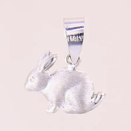 Hänge, kanin, 15x12mm, vitguld, 18K Vikt: 0,6 g