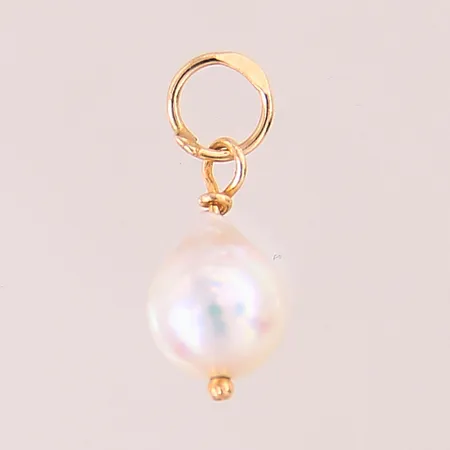 Hänge med odlad pärla Ø6,4mm, 13x6,4mm, 18K Vikt: 0,6 g