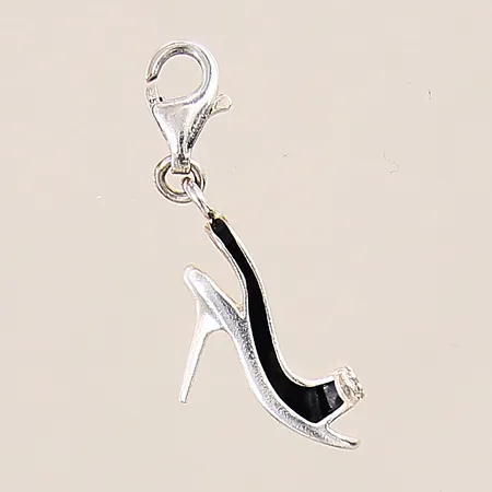 Hänge Klacksko med emaljdetaljer och vit sten, Thomas Sabo, längd: 30mm, bredd: 3,8-6,3mm, silver 925/1000 Vikt: 1,9 g